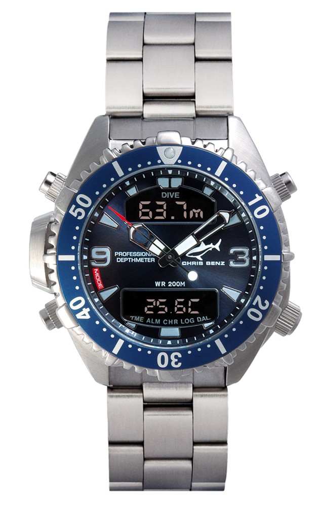 Chris Benz Depthmeter Digital CB-D200-B-MB Herrenchronograph Tauchcomputer