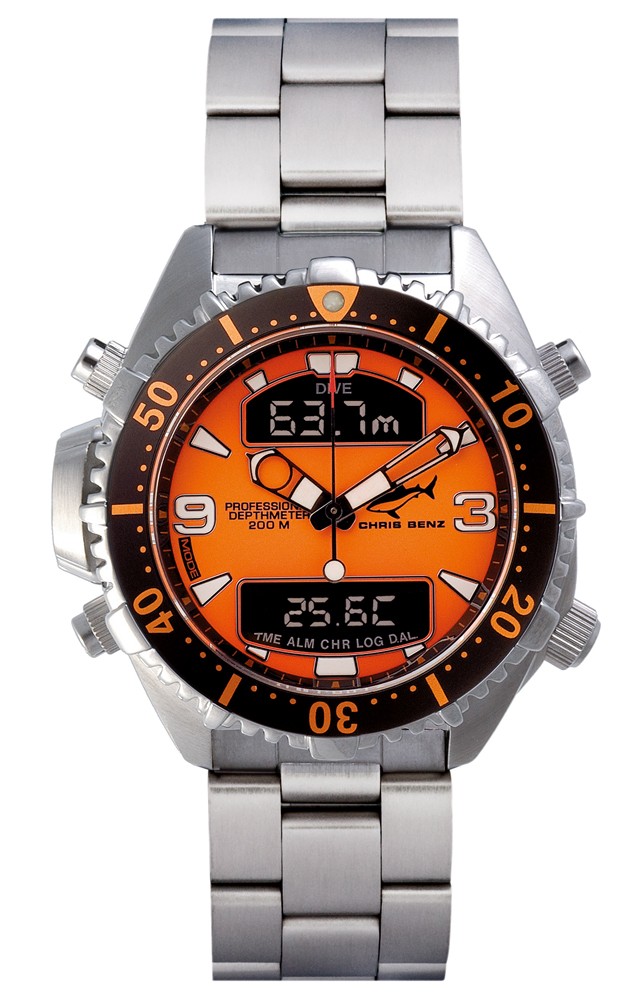 Chris Benz Depthmeter Digital CB-D200-O-MB Herrenchronograph Tauchcomputer