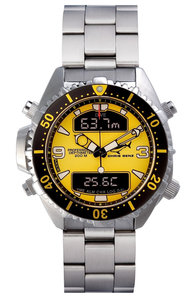 Chris Benz Depthmeter Digital CB-D200-Y-MB Herrenchronograph Tauchcomputer