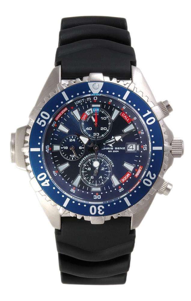 Chris Benz Depthmeter Chronograph CB-C-BLUE-KB Sportliche Herrenuhr Tiefenmesser Chris Benz Depthmeter Chronograph CB-C-BLUE-KB Sportliche Herrenuhr Tiefenmesser