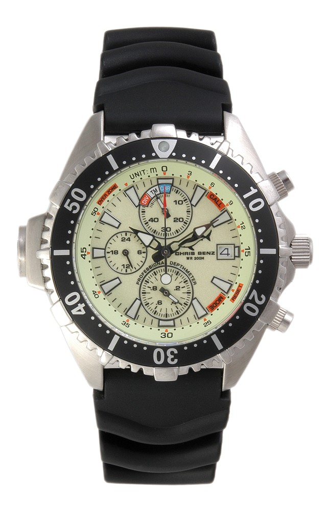 Chris Benz Depthmeter Chronograph CB-C-NEON-KB Sportliche Herrenuhr Tiefenmesser Chris Benz Depthmeter Chronograph CB-C-NEON-KB Sportliche Herrenuhr Tiefenmesser