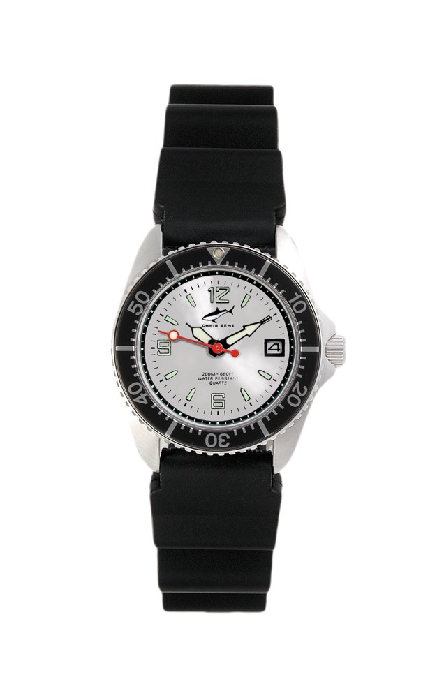 Chris Benz One Lady CBL-SI-SW-KB Elegante Damenuhr Taucheruhr