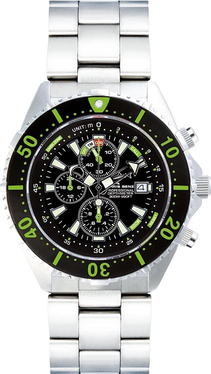 Chris Benz Depthmeter Chronograph 300m CB-C300-G-MB Chronographe pour homme Profondimètre