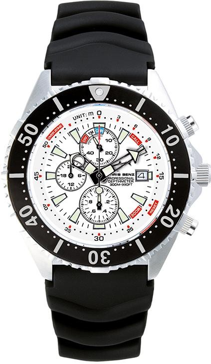 Chris Benz Depthmeter Chronograph 300m CB-C300-W-KBS Herrenchronograph Tiefenmesser