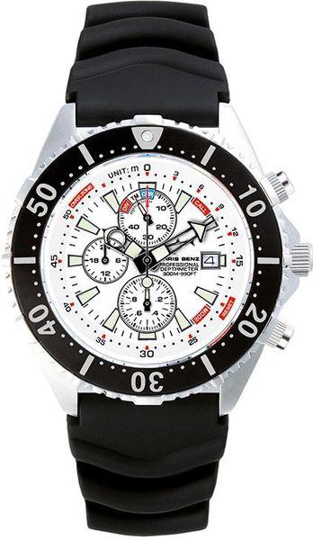 Chris Benz Depthmeter Chronograph 300m CB-C300-W-KBS Herrenchronograph Tiefenmesser Chris Benz Depthmeter Chronograph 300m CB-C300-W-KBS Herrenchronograph Tiefenmesser