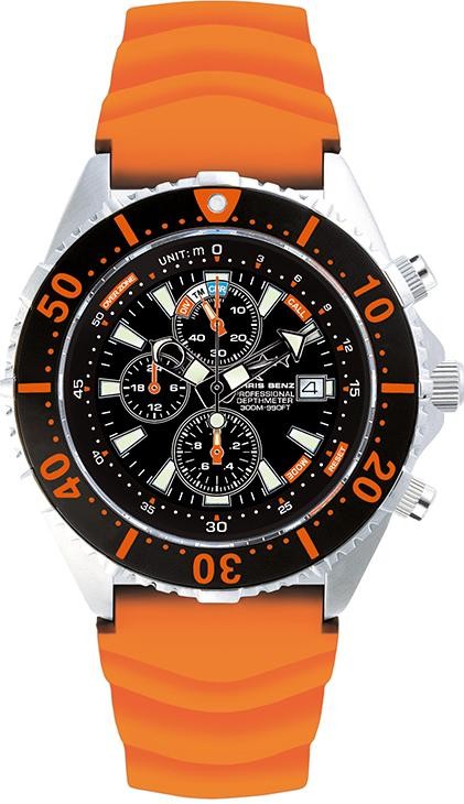 Chris Benz Depthmeter Chronograph 300m CB-C300-O-KBO Cronografo uomo Batometro