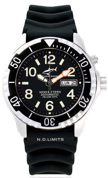 Chris Benz Deep 1000m Helium CB-1000H-AT Sportliche Herrenuhr 1000m