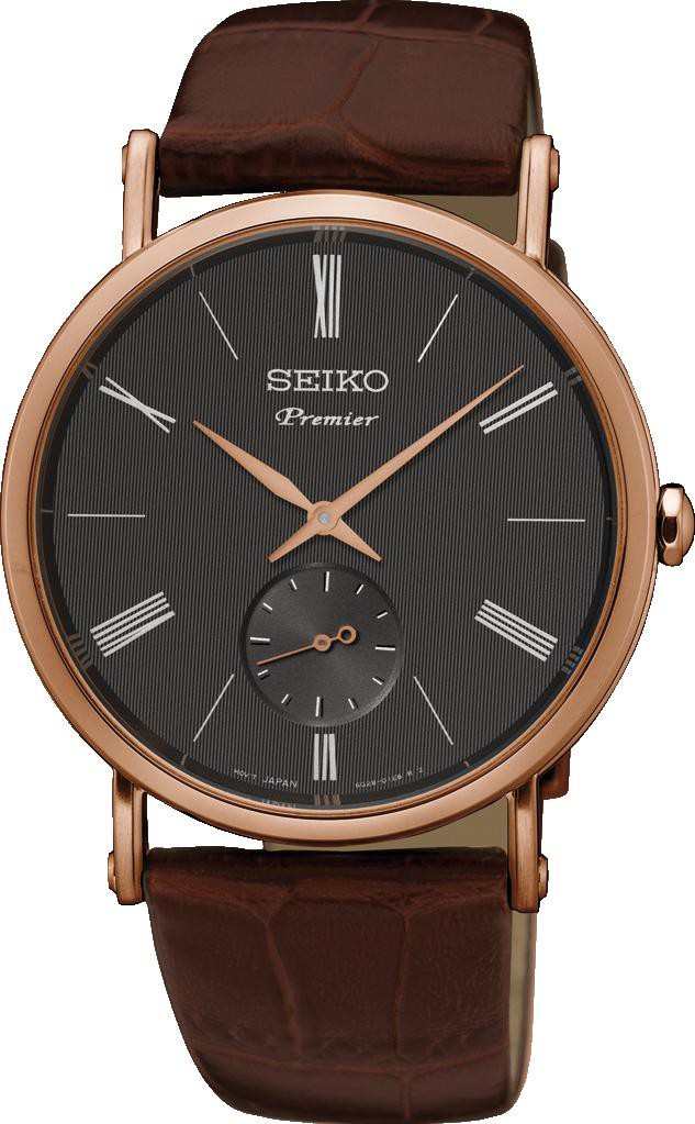 Seiko Premier SRK040P1 Herrenarmbanduhr flach & leicht