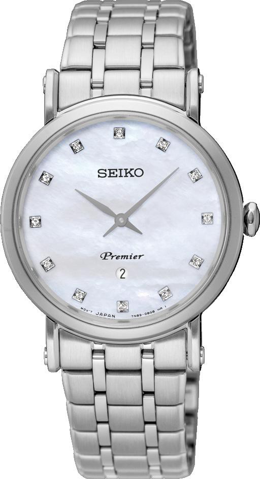 Seiko Premier SXB433P1 Damenarmbanduhr flach & leicht