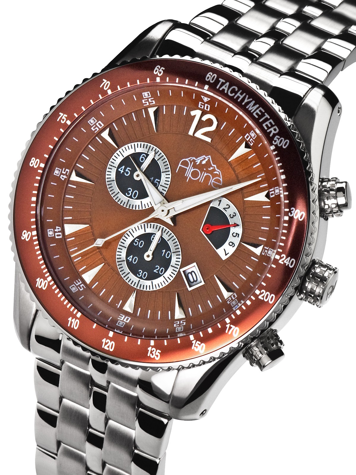 Alpine Mountaineer Koenigsspitze KS-Br Reloj elegante para hombres Carcasa Maciza