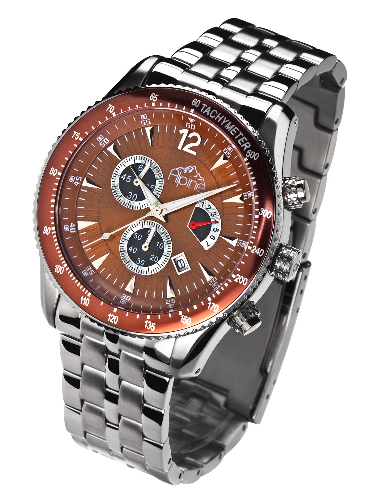 Alpine Mountaineer Koenigsspitze KS-Br Elegante orologio da uomo Cassa solida