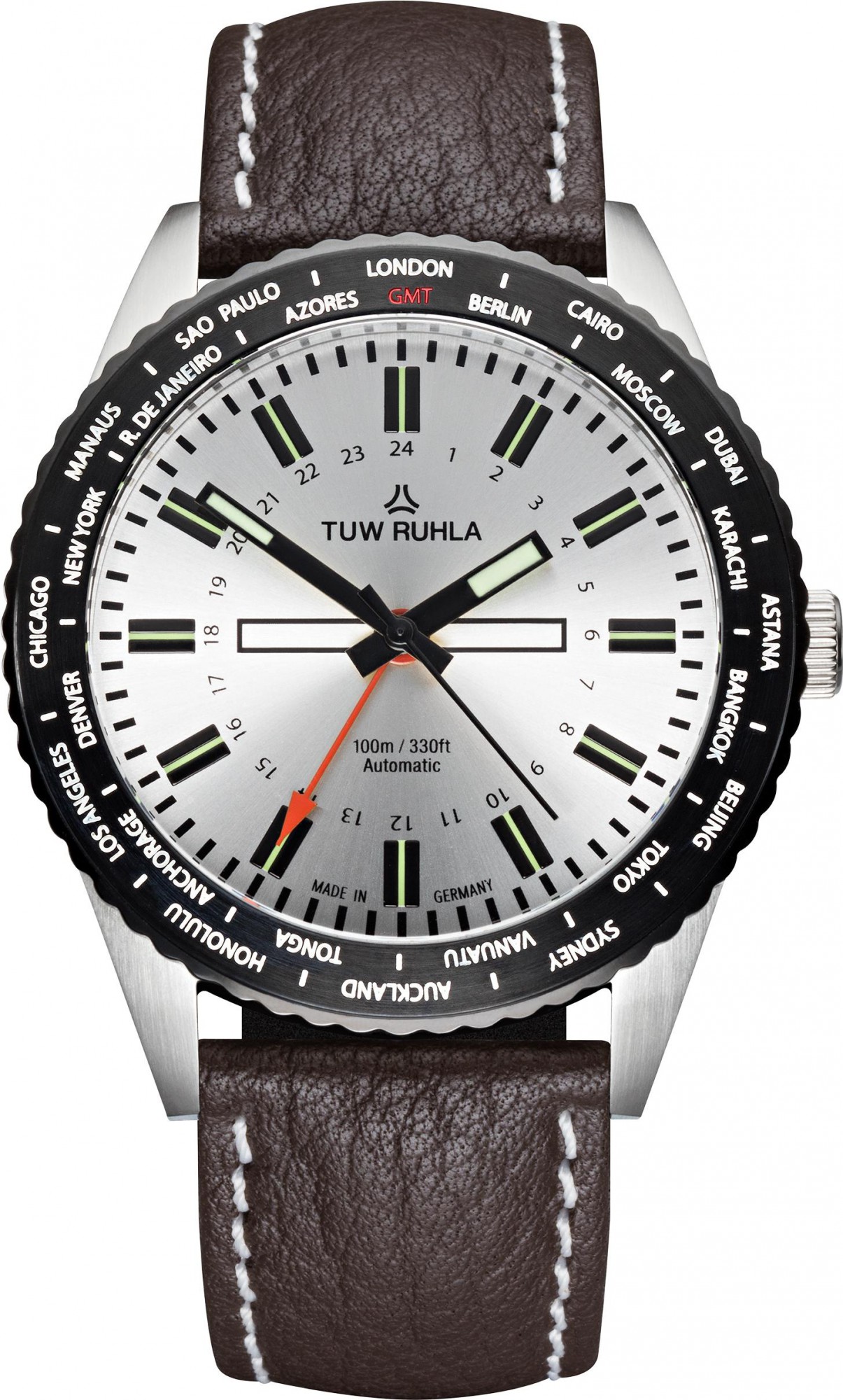 TUW Ruhla Globetrotter 20243-011509 Automatic Mens Watch Solid Case TUW Ruhla Globetrotter 20243-011509 Automatic Mens Watch Solid Case