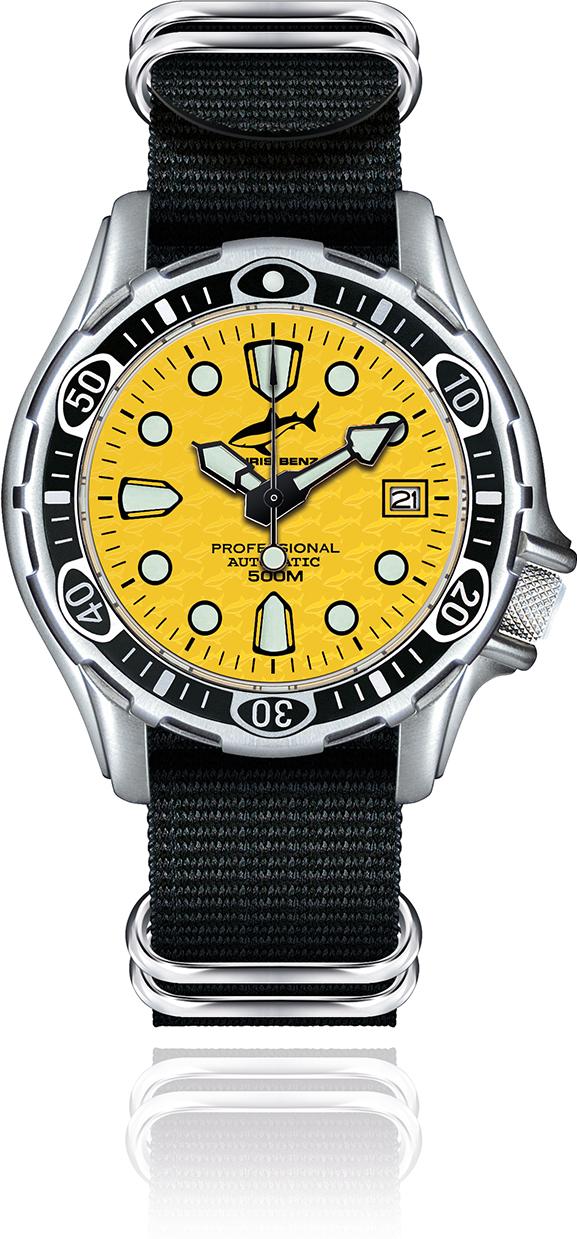 Chris Benz Deep 500m Automatik CB-500A-Y-NBS Automatic Mens Watch Diving Watch