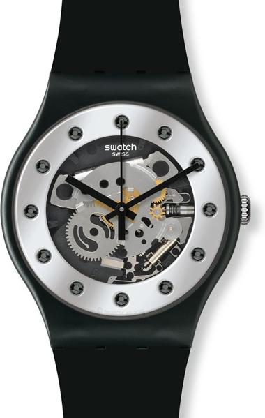 Swatch SILVER GLAM SO29B109 Mens Wristwatch Design Highlight