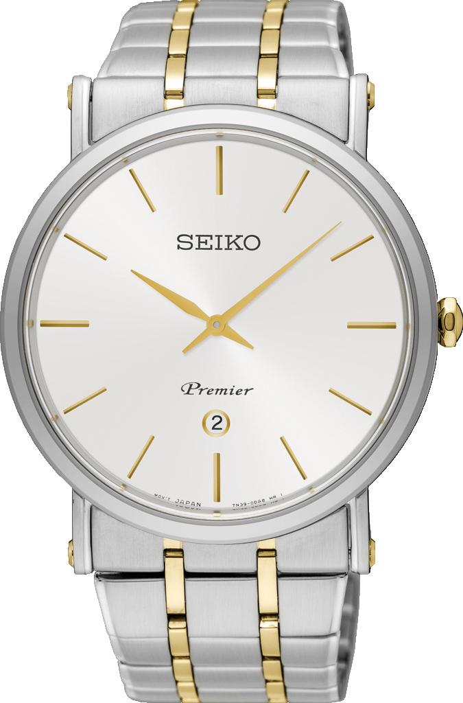 Seiko Premier SKP400P1 Reloj de Pulsera para hombres Plano & ligero