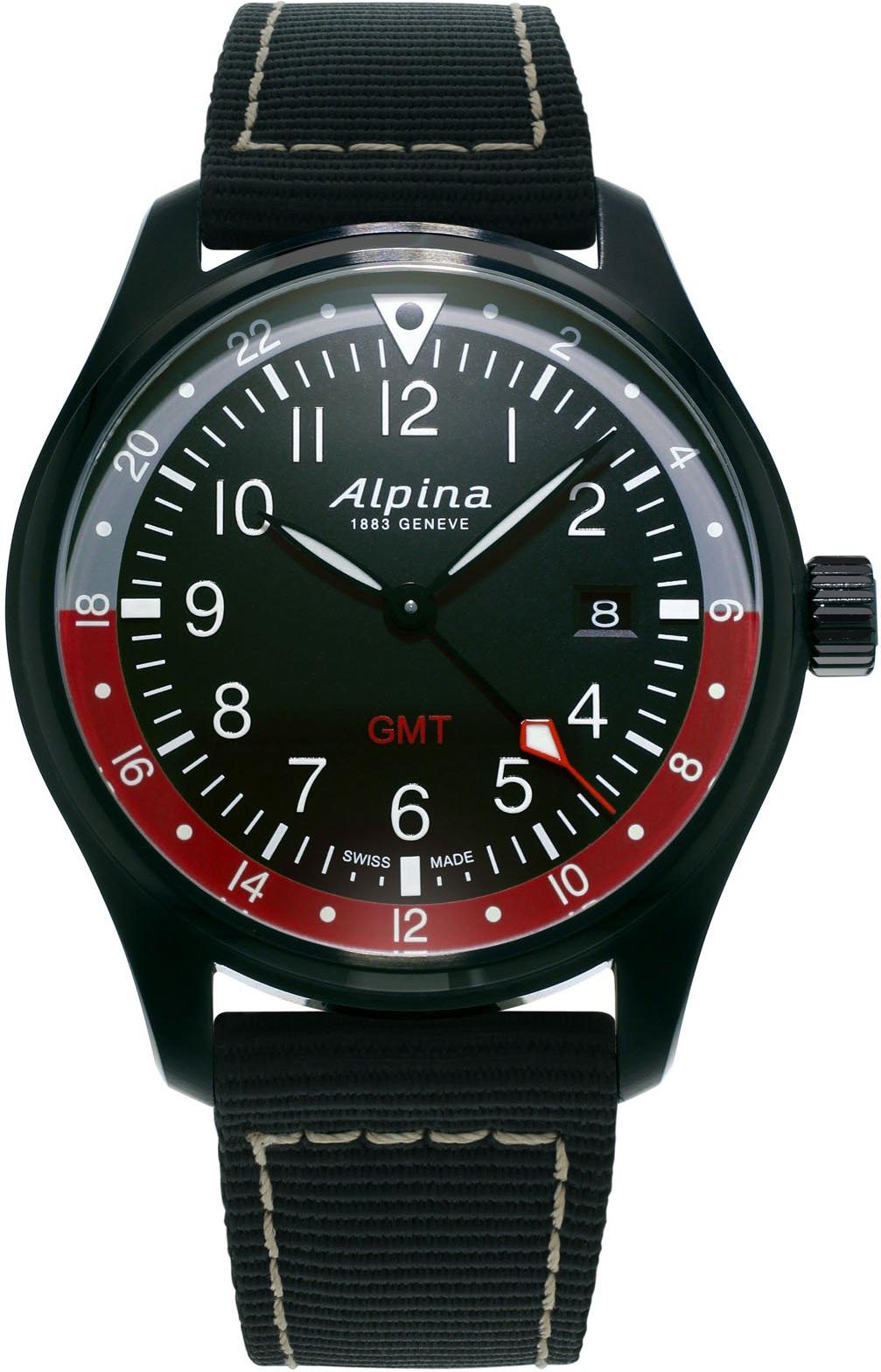 Alpina Geneve Startimer Pilot AL-247BR4FBS6 Heren armbandhorloge 2. Tijdzone