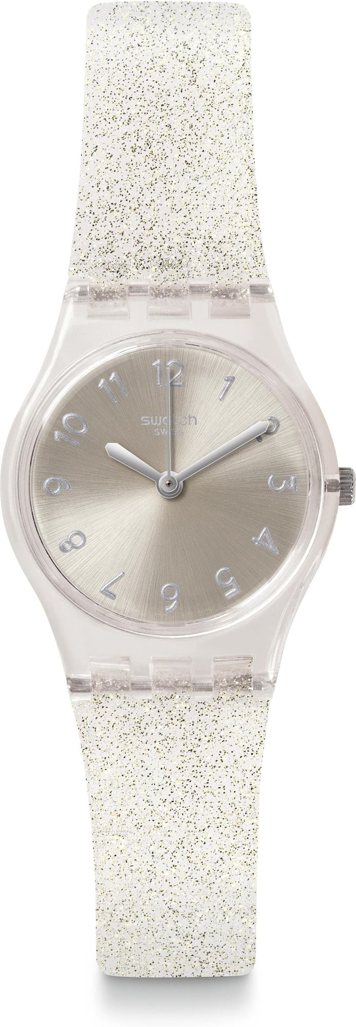 Swatch Lady SILVER GLISTAR TOO LK343E Reloj de Pulsera para mujeres Fabricado en Suiza