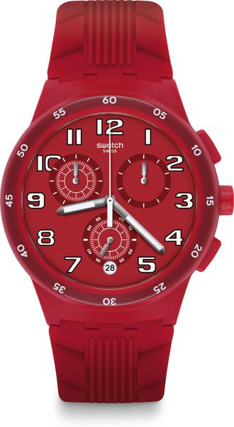 Swatch New Chrono Plastic RED STEP SUSR404 Herrenchronograph Swiss Made