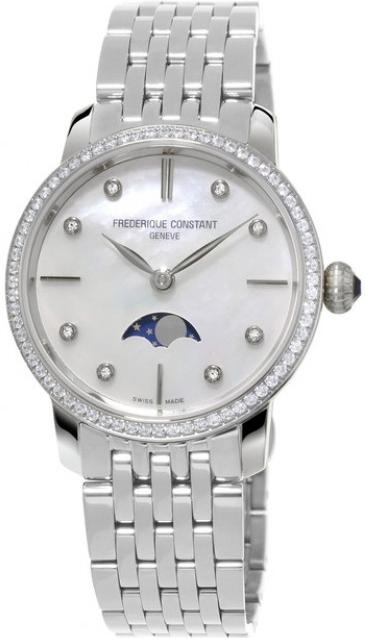 Frederique Constant Geneve Slimline Ladies Moonphase Quartz FC-206MPWD1SD6B Reloj de Pulsera para mujeres