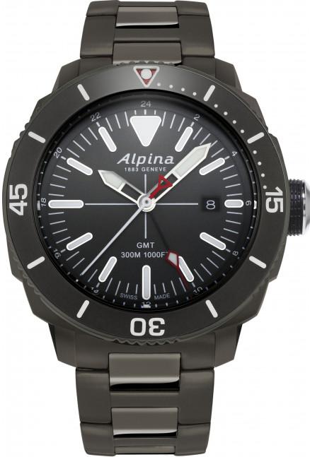 Alpina Geneve Seastrong Quartz GMT AL-247LGG4TV6B Heren armbandhorloge